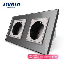 Livolo EU Standard Wall Power Socket, White Crystal Glass Panel Smart Socket Adapter Manufacturer of 16A Wall Outlet,C7C2EU-15 2024 - buy cheap
