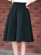 Falda elegante plisada de cintura alta para mujer, falda acampanada hasta la rodilla en rojo, negro y blanco, a la moda, de talla grande 5XL 2024 - compra barato