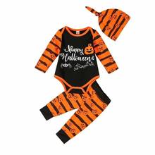 0-12M Toddler Kids Baby Boy 3Pcs halloween  Clothes Set Newborn Infant girls Cotton Tops Romper Pants Leggings Outfits Clothing 2024 - buy cheap