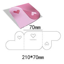 New Arrival heart love frame box Cutting Dies Stencil DIY Scrapbooking Photo Album Embossing Decor Paper Card Craft 210*70mm 2024 - buy cheap