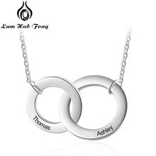 Personalized Name Necklace Double Circle Custom Necklace Mother Daughter Necklaces Stainless Steel Jewelry (Lam Hub Fong) 2024 - buy cheap