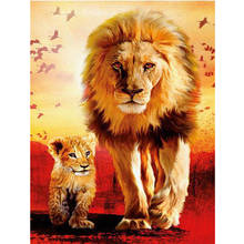 100% Full 5D Diy Daimond Painting Lion Family 3D Diamond Painting Round Rhinestones Full Diamant Painting Embroidery 2024 - buy cheap