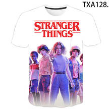 Camiseta con estampado 3D para hombre y mujer, Camiseta de Stranger Things 3, camisetas de manga corta para niños, Camiseta de la serie de TV, Camiseta fresca de verano 2020 2024 - compra barato