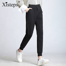 Xisteps Women Autumn New Elastic Waist Bowtie Casual Long Trousers Stretch Capris With Pockets Pencil Pants Plus Size 6xl 2024 - buy cheap