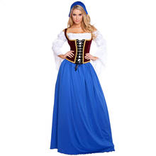 Mulher tradicional alemão oktoberfest cerveja traje menina cerveja maid uniforme baviera wench vestido longo fantasia S-2XL 2024 - compre barato