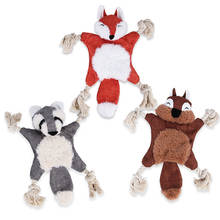 Dog Squeak Toys Wear-Resisting Fur Simulation Fox Squirrel Grizzlies Squeak Chew Toy Dog Accessories Hond Speelgoed 2024 - buy cheap