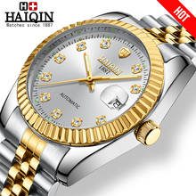 2019 HAIQIN Men's Fashion Casual Mechanical Watches Waterproof 30M Stainless Steel Gold Band Luxury Automatic Date Clock Saat 2024 - buy cheap