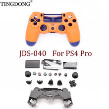 Conjunto completo de carcasa para mando de PS4 PRO, carcasa para PlayStation 4 Pro JDM 040 JDS 040 Gen 2th V2, Kit de piel naranja y azul 2024 - compra barato