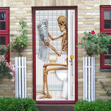 Skeleton Man Door Wallpaper Self Adhesive Waterproof Wall Mural Decals Stickers on the Doors DIY Home Design autocollant porte 2024 - buy cheap