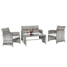 4pcs Patio Furniture Set Include 1 Double Seat 2 Single Seat 1 Coffee Table Armrest Combination Sofa Gray Gradient[US-Stock] 2024 - buy cheap