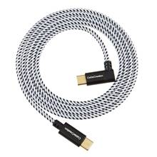 USB-C to USB-C Cable Right Angle, 90 Degree USB Type C Braided Cable, Compatible MacBook(Pro), Pixel C,Aluminum Case 2024 - buy cheap