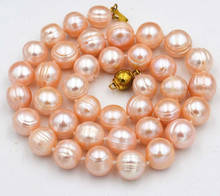 Collar de perlas cultivadas en agua dulce, color bronce, verde, 8-9mm, 3 hebras, nuevo 2024 - compra barato