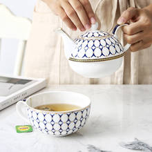 Нордический керамический чайник для матери и ребенка, чайный набор с одной чашкой и цветами, английский послеобеденный чайный набор, теперь простая домашняя кофейная чашка из костяного фарфора 2024 - купить недорого