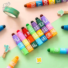 Conjunto de 6 cores de canetas destacáveis, marcadores fluorescentes para armazenamento, escola, escritório, grafite 2024 - compre barato