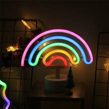 Luz noturna de arco-íris com led, lâmpada fofa de decoração para casa, em neon para meninas, quarto, cacto, dropshipping 2024 - compre barato