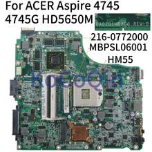 KoCoQin-placa base para portátil ACER Aspire 4745, 4745G, HD5650M, MBPSL06001, DA0ZQ1MB8D0, 216-0772000 2024 - compra barato