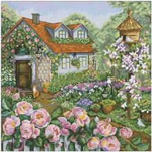 House among roses patterns Counted Cross Stitch 11CT 14CT 18CT DIY Chinese Cross Stitch Kits Embroidery Needlework Sets 2024 - buy cheap