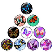 24pcs/lot 10mm 12mm 14mm16mm18mm20mm25mm Round Butterfly Pattern Glass Cabochon DIY Jewelry Making Findings&Components H085-H098 2024 - buy cheap
