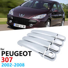 Cubierta de manija de puerta lateral cromada para Peugeot 307, accesorios de coche, pegatinas de captura, estilo automático, 2002, 2008, 2007 2024 - compra barato