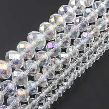 Faceted AB Clear Austria Crystal Glass Rondelle Beads Round Loose Beads For Jewelry Making DIY Bracelet Earring Accessories 15'' 2024 - buy cheap