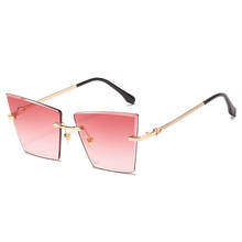 ALOZ MICC Metal Vintage Rimless Sunglasses Female Fashion Cat Eye Sunglasses Women Retro Brand Designer Red Gray Eyewear UV400 2024 - buy cheap