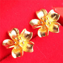 Bride Wedding 24K Yellow Gold Stud Earings Helix Flower Exquisite Shape Piercing Earrings For Women Ear Cuffs Jewelry Gifts 2024 - buy cheap