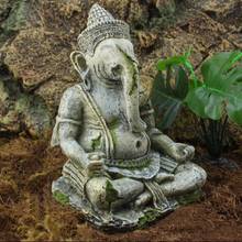 Aquário artificial cabeça de elefante buda decoração do tanque de peixes sentado buda estátua artesanato pedra rocha acuario decoração ornamentos 2024 - compre barato