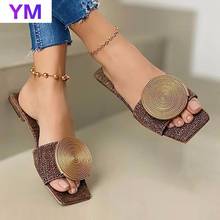 Women Shoes Flat Summer Fashion Ladies Sandals Casual Plus Size 43 Comfortable Shallow Outdoor Solid Beach Sandals Female Slides 2024 - buy cheap