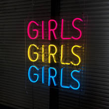 Custom Personalized girls girls girls LED Neon Sign Ins Wall Decor For Home Bedroom Bar Club Store Party Decorative Neon Light 2024 - buy cheap