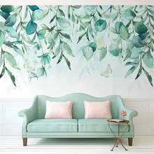 Custom Self-Adhesive Wallpaper 3D Hand Painted Tree Vine Green Leaf Mural Living Room Bedroom Home Decor Papel De Parede Sticker 2024 - buy cheap
