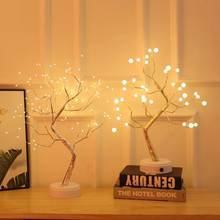 108 LED USB Fire Tree Light Copper wire Table Lamps Night light for Home Indoor Bedroom Wedding Party Bar Christmas Decoration 2024 - buy cheap