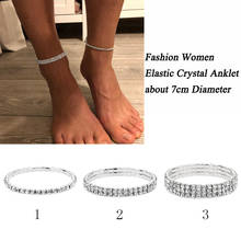 Summer Women Sexy Clear Shining Elastic Anklets Stretch Crystal Bracelets Ankle Charm Foot Chain Bracelet Jewelry 2024 - buy cheap