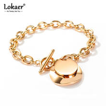 Lokaer Fashion Stainless Steel Love Circle Round Tag Charm Bracelets Bohemia Link & Chain Bracelet For Women Girls B17095 2024 - buy cheap