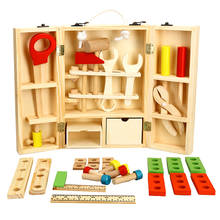 Brinquedo de madeira para bebês, utensílios de manutenção multifuncional, caixa de madeira para jardim, brinquedos educativos para crianças 2024 - compre barato