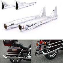 2Pcs Retro Motorcycle Exhaust Silencer Pipe For Harley XL883 1200 Cruiser Chopper Cafe racer, silence Exhaust pipes, stainless steel 2024 - buy cheap