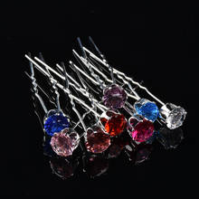 6 Pcs Clear Shine Pebbles Glass Rhinestone Crystal Hair Pins For Women Wedding Bridal Hair Decoation Stones Head Piece  Jewelry 2024 - buy cheap