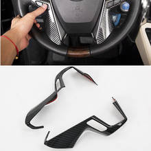 For TOYOTA Alphard 2015-2021 2PCS Carbon Fiber ABS Car Interior Steering Wheel Cover Trim Moldings Car Styling Accessories 2024 - buy cheap