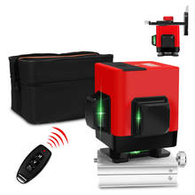 12 linhas de laser vermelho 3d autonivelante, 360 graus, linhas cruzadas, horizontais e verticais com controle remoto 2024 - compre barato