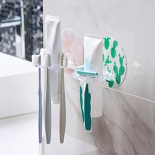 Пластиковый держатель для зубных щеток бритва электрическая зубная щетка дозатор Органайзер зубная паста стеллаж для хранения без пуха аксессуары для ванной комнаты 2024 - купить недорого