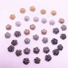 150pcs/lot 8/10mm Gold Silver Plated Hollow Flower Petal End Spacer Beads Caps Charms Bead for Jewelry Making Accessories #001 2024 - buy cheap