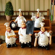 Mini figuritas de Chef Retro Pastoral europeo, adornos de resina, artesanía, hogar, cocina, restaurante, Bar, café, decoración, regalos 2024 - compra barato