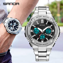 SANDA Men Watches Stainless Steel Quartz Wristwatches Men Waterproof S Shock Clock Military Watches relogio masculino 783 2024 - buy cheap