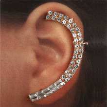 Fashion Elegant Full Crystal Long Clip Earrings for Women Girl Men Punk Crystal Wrap Ear Cuff Earring Jewelry Brincos 2024 - buy cheap