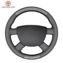 LQTENLEO Black Leather Carbon Fiber Car Steering Wheel Cover For Ford Kuga 2008-2011 Focus 2 2005-2011 Focus 3 2012-2014 C-MAX 2024 - buy cheap