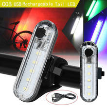 Usb Bike Bicycle Cycling 4 Modes 5 Led Front Rear Tail Light Lamp Rechargeable Bicycle Wheel Light Spoke Outdoor Cycling Supplie 2024 - compre barato