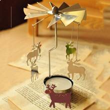 4 Style Christmas Candle Holder Rotary  Carousel Angle Light Christmas Gift Candle Holder Party New Year Decoration 2024 - buy cheap
