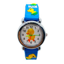 Милые детские часы с уткой для домашних животных, кварцевые Силиконовые Детские наручные часы для мальчиков и девочек, подарок на Рождество, день рождения, часы, Relogio Kol Saati 2024 - купить недорого