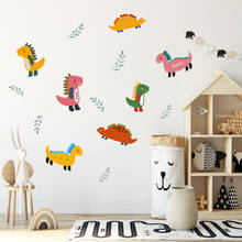 Pegatina de pared de dinosaurio de dibujos animados para habitación de niños, decoración del hogar, Mural de PVC 2024 - compra barato