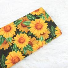 Tela lisa de algodón con estampado de girasol, 45x110cm, costura de tejidos acolchados para Patchwork, costura para vestido 2024 - compra barato