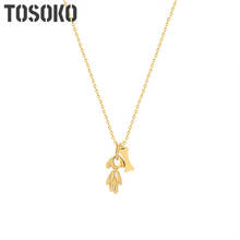 TOSOKO Stainless Steel Jewelry  Animal Dog Bone Pendant Necklace Female Hip Hop  Clavicle Chain BSP836 2024 - buy cheap